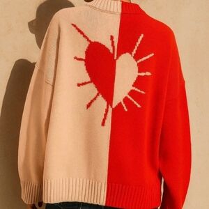 Kerri Rosenthal Radiant Heart Colorblock Sweater
